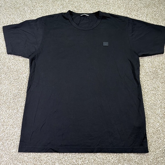 Acne Studios Face Logo Shirt Size XL Black Basic Tee Patch Logo